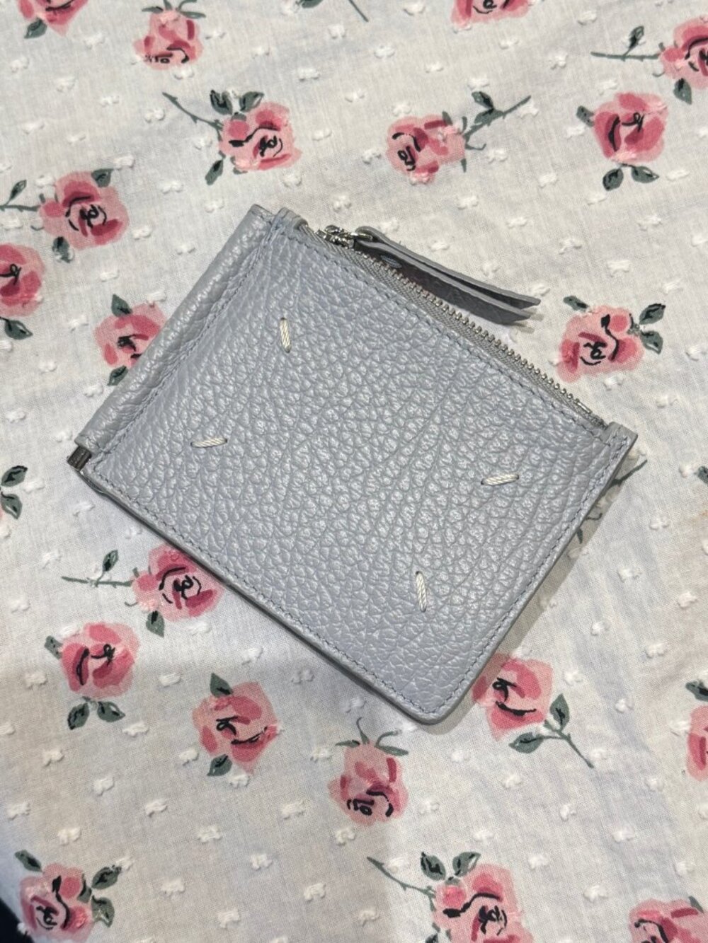 Maison Margiela Blue Four Stitches Wallet — Light Blue Leather